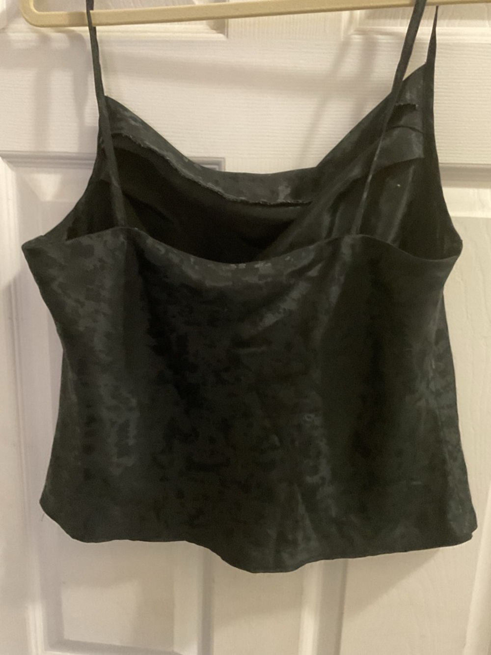 So-What of California Black Satin Cowl Neck Camisole.